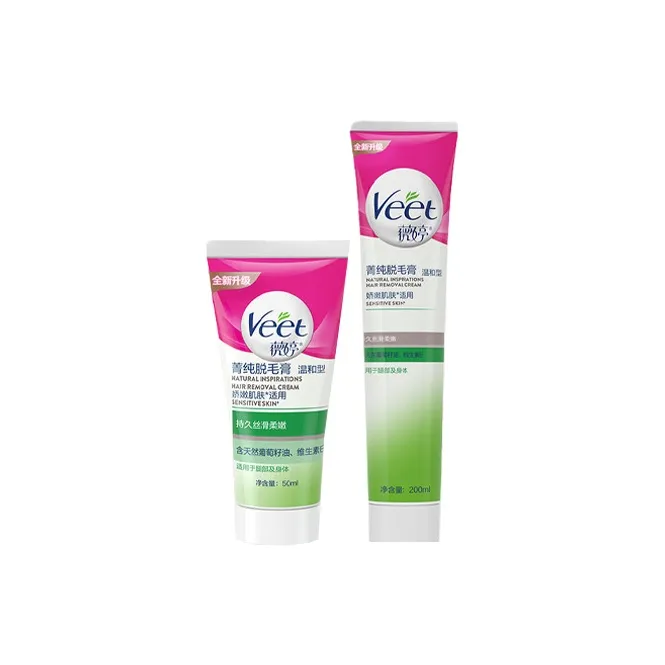 VEET Elite Pure Combo Set Депиляционный Крем Чистка Освежающий 200 мл + 50 мл