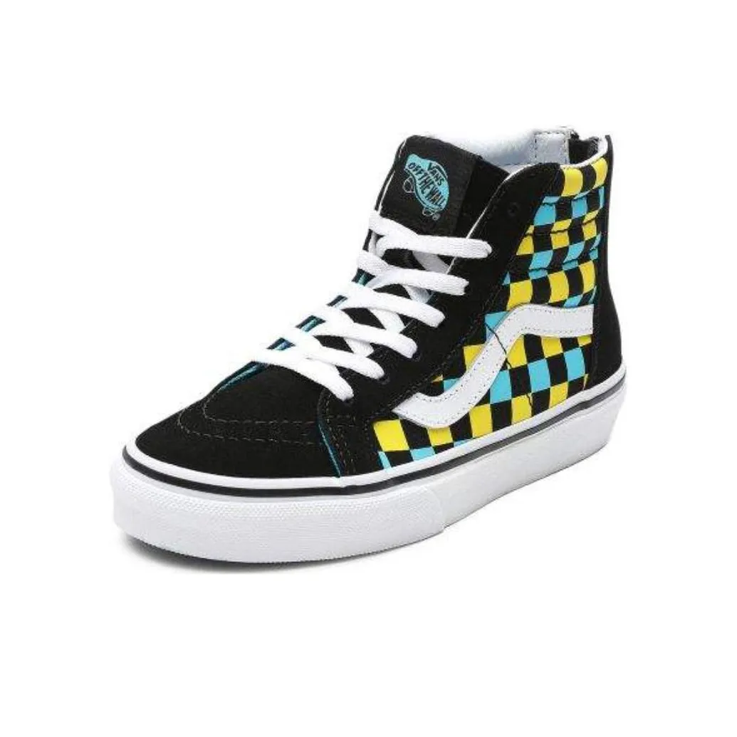 Vans Sk8 Hi Zip Kids 'Neon Glow Checkerboard'