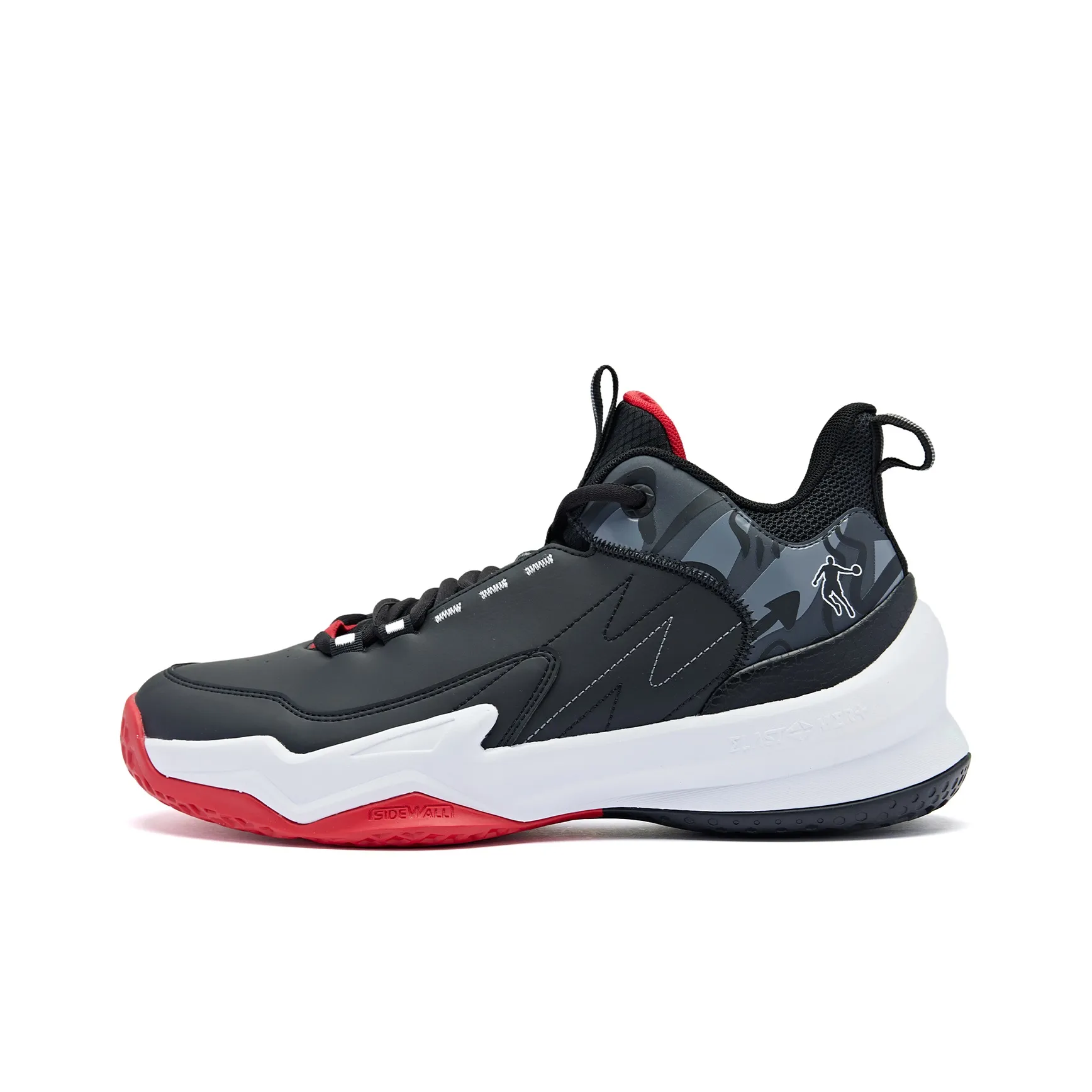 QIAODAN Амортизация Износостойкий MID Топ Баскетбольные кроссовки Мужские Черные Красные