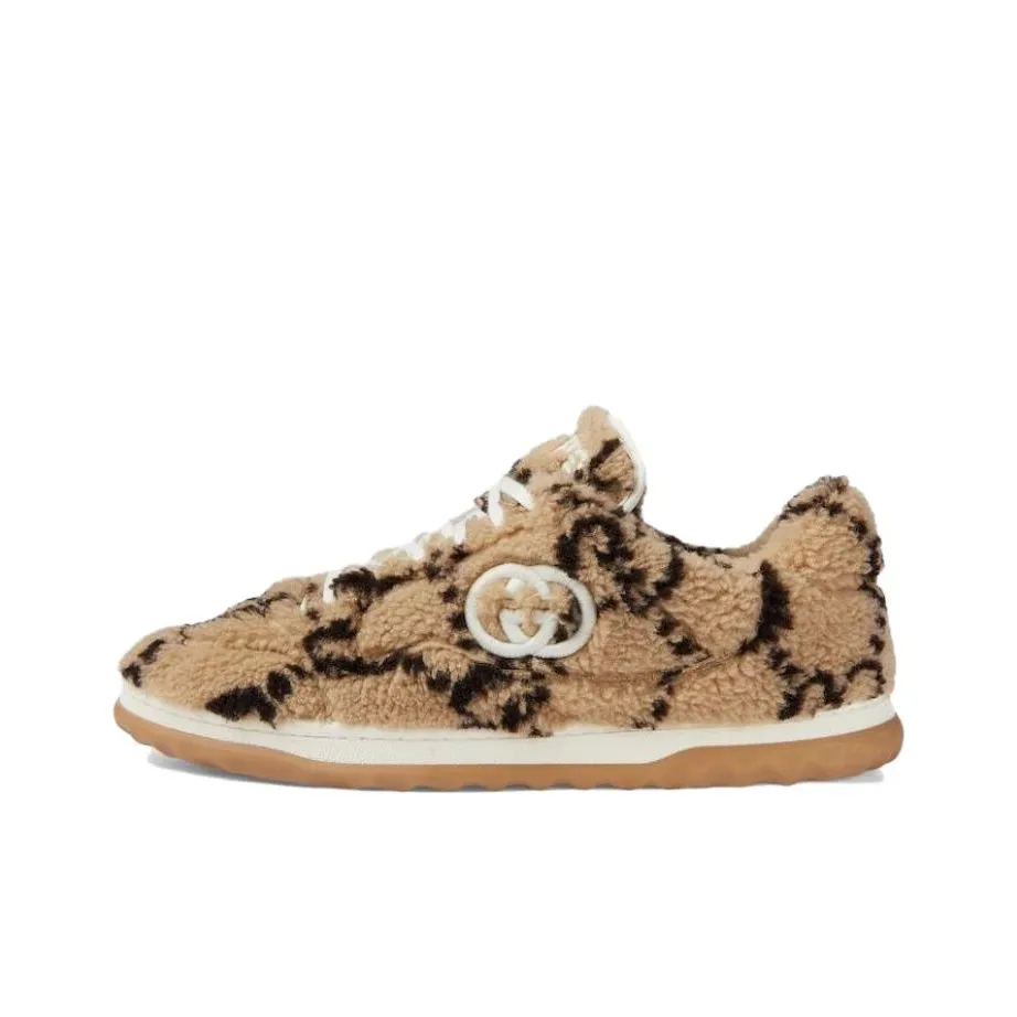 GUCCI MAC80 Interlocking G Embroidery Beige Ebony