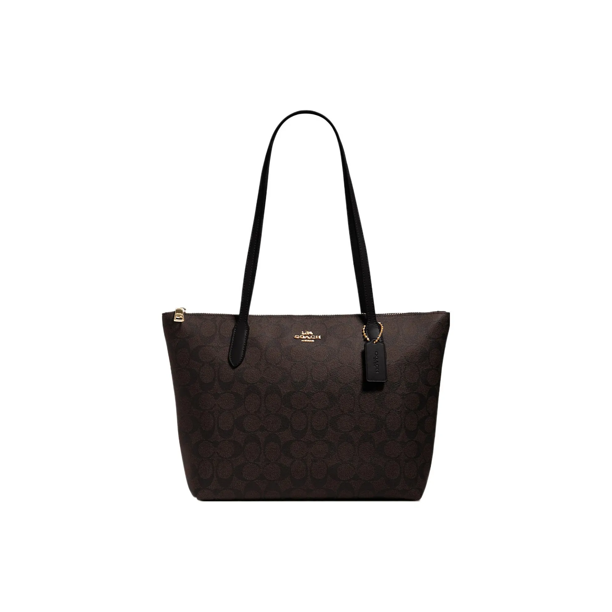 COACH PVC Tote Bag, Shopping Bag, Shoulder Bag Medium Size Women's Dark Brown