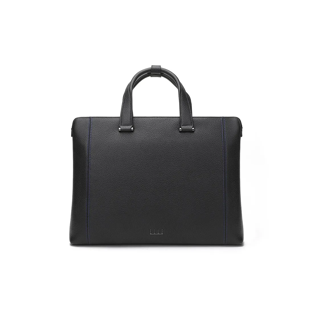 ELLE HOMME Cow Leather Briefcase Document Bag Handbag Regular Men's Black