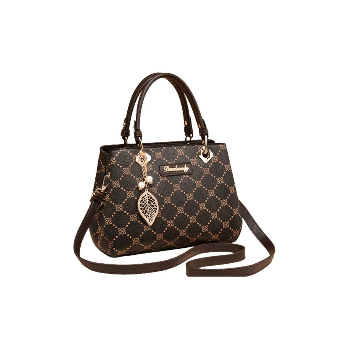 PINK·LAND ПУ (полиуретан) Сумка-тоут Сумка для покупок Сумка через плечо Сумка Большая Женская Кофейная Золотая Кофейная Красная