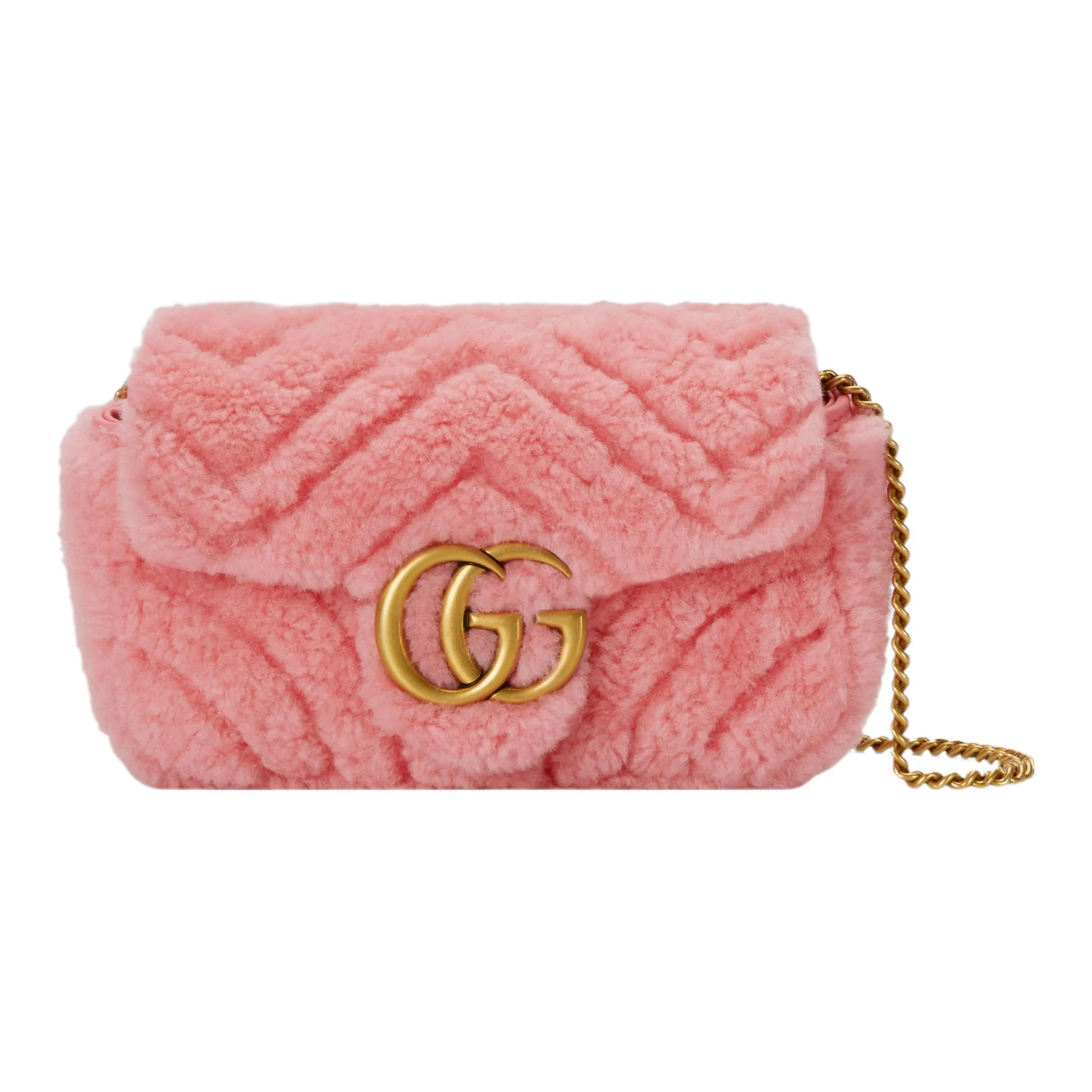 GUCCI Marmont Shearling Shoulder wall bag, Crossbody wall bag Extra Mini Women's Pink
