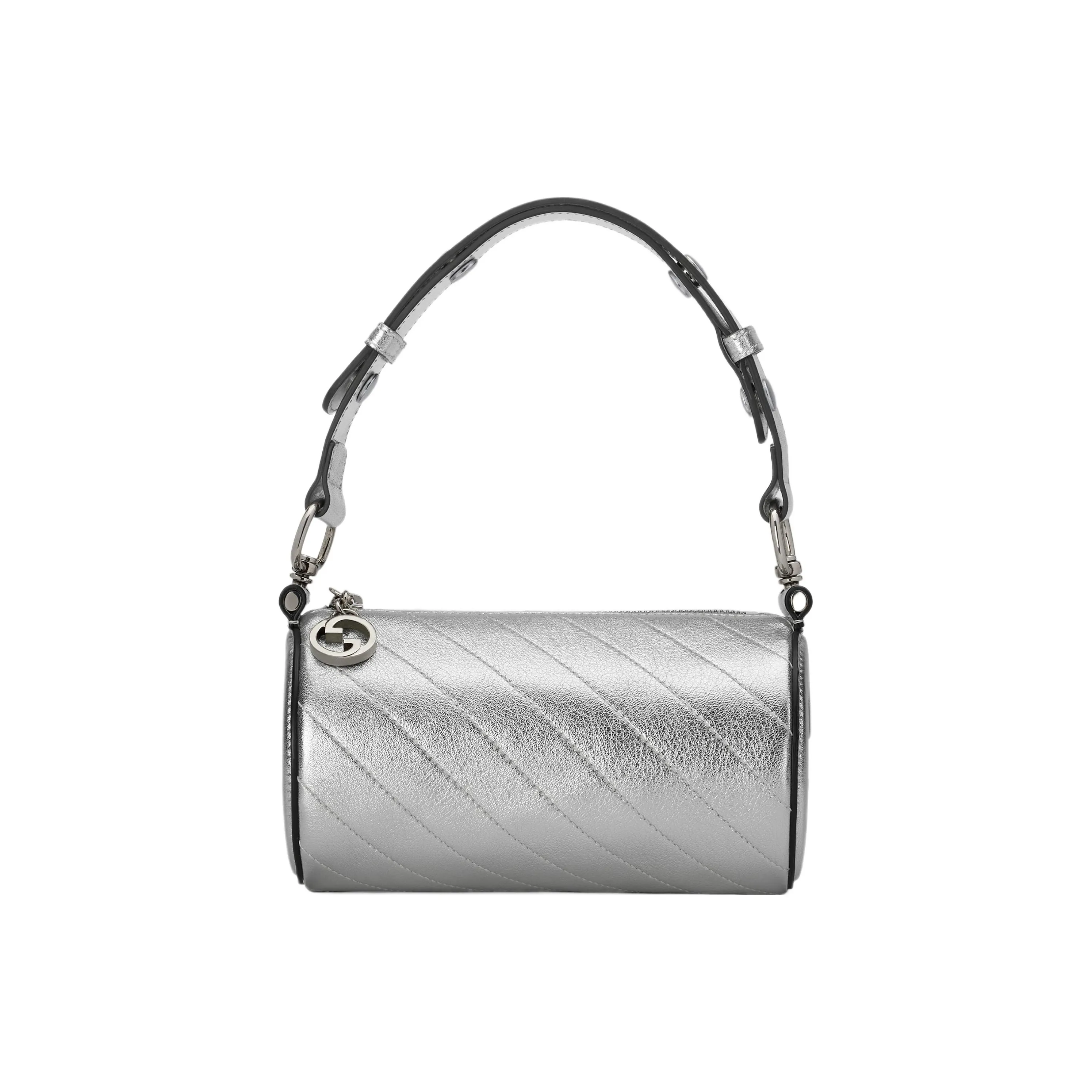 GUCCI Blondie Leather Pen Case Bag Handbag Shoulder Bag Women's Silver