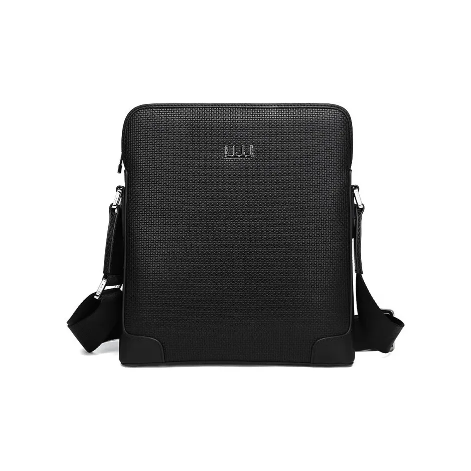 ELLE HOMME Top Grain Cow Leather Daylight Bag Shoulder Bag Crossbody Bag Regular Men's Black
