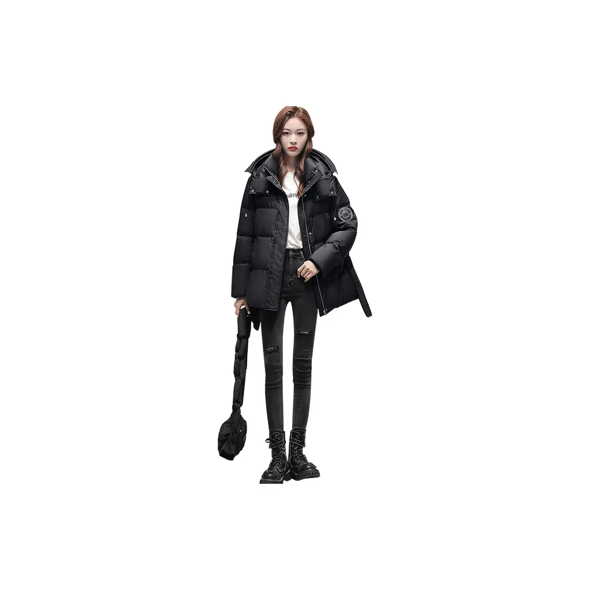SIBAISHE Пуховик Женский Черный