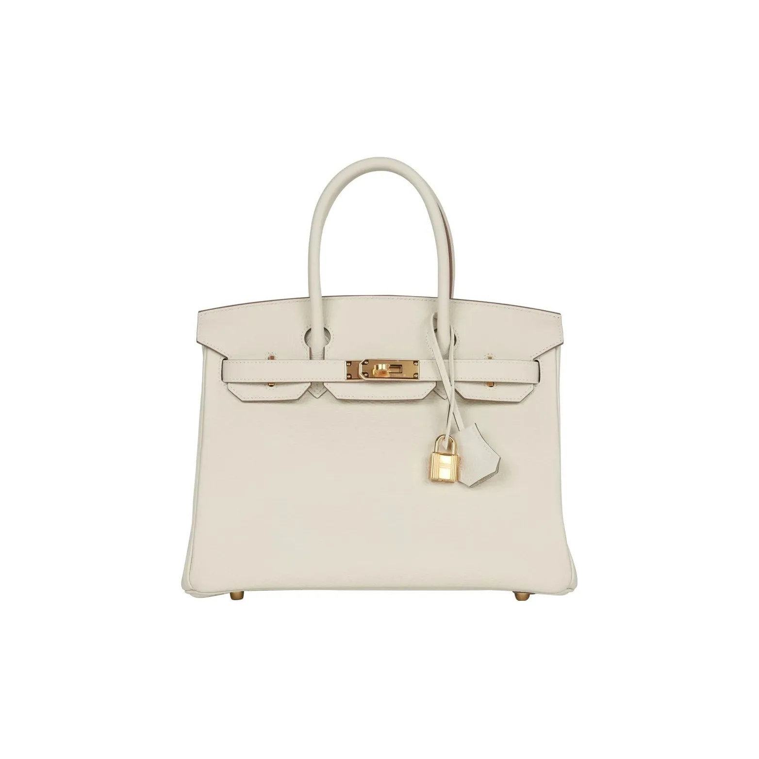 HERMES Birkin TOGO Leather, Cow Leather Birkin Bag Handbag Regular Women's 0T Mushroom White