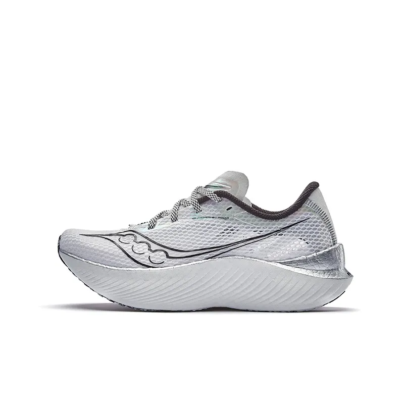 Saucony Endorphin Pro 3 Cushioning Low Top Carbon Plate Marathon Running Shoes Women's White Black