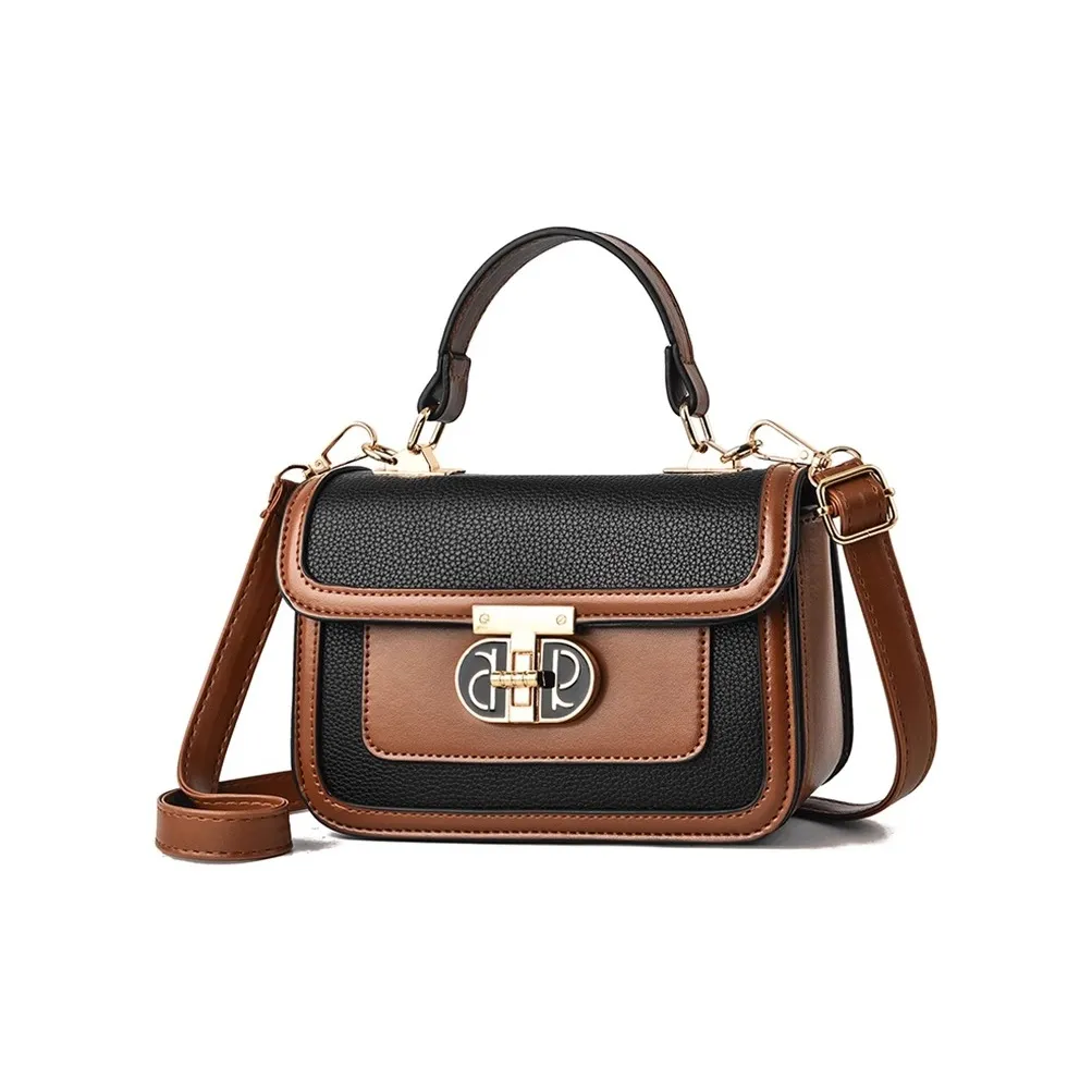 PINK·LAND ПУ (полиуретан) Маленькая квадратная сумка сумка через плечо маленькая женская черный белый