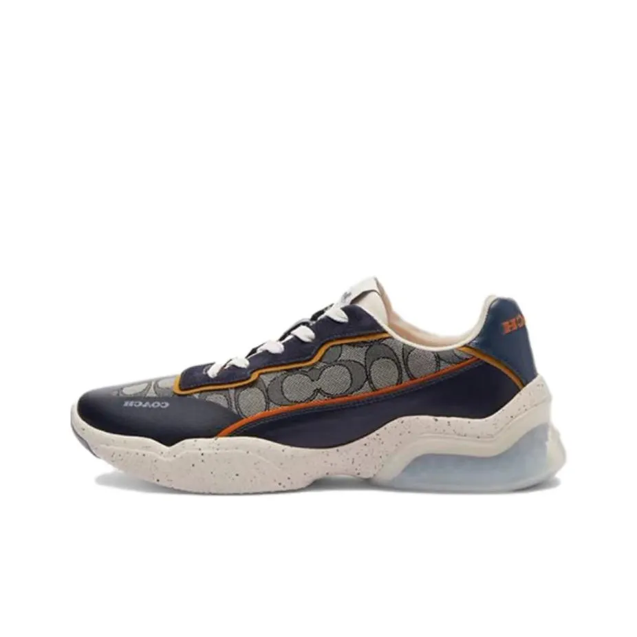 COACH CitySole Low Top Casual Shoes Men's Beige Blue