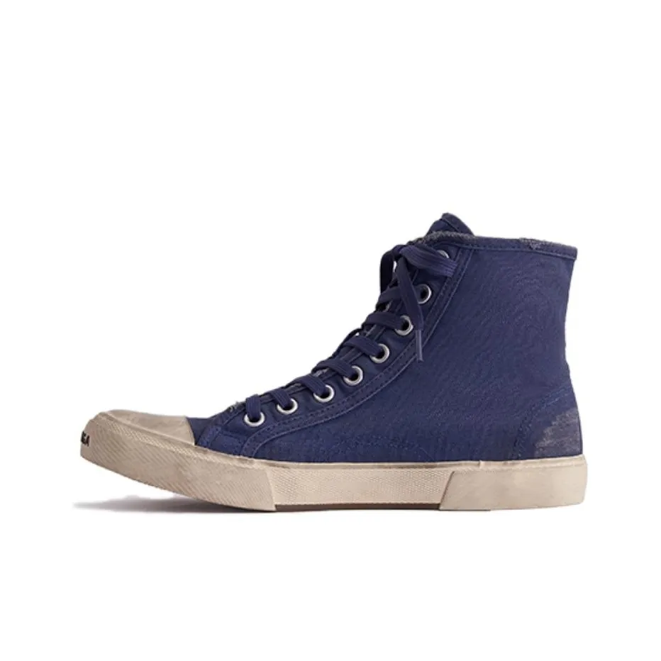 Balenciaga Paris Low Top Sneakers 'Indigo Destroyed Cotton And White Rubber'