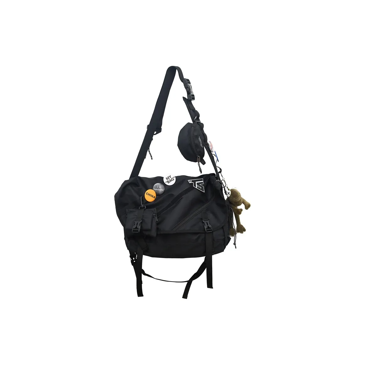 GOBLIN SHARKS 1759 Нейлон Дорожный Рюкзак Рабочая Одежда Сумка Сумка через плечо Сумка на плечо Унисекс Черный