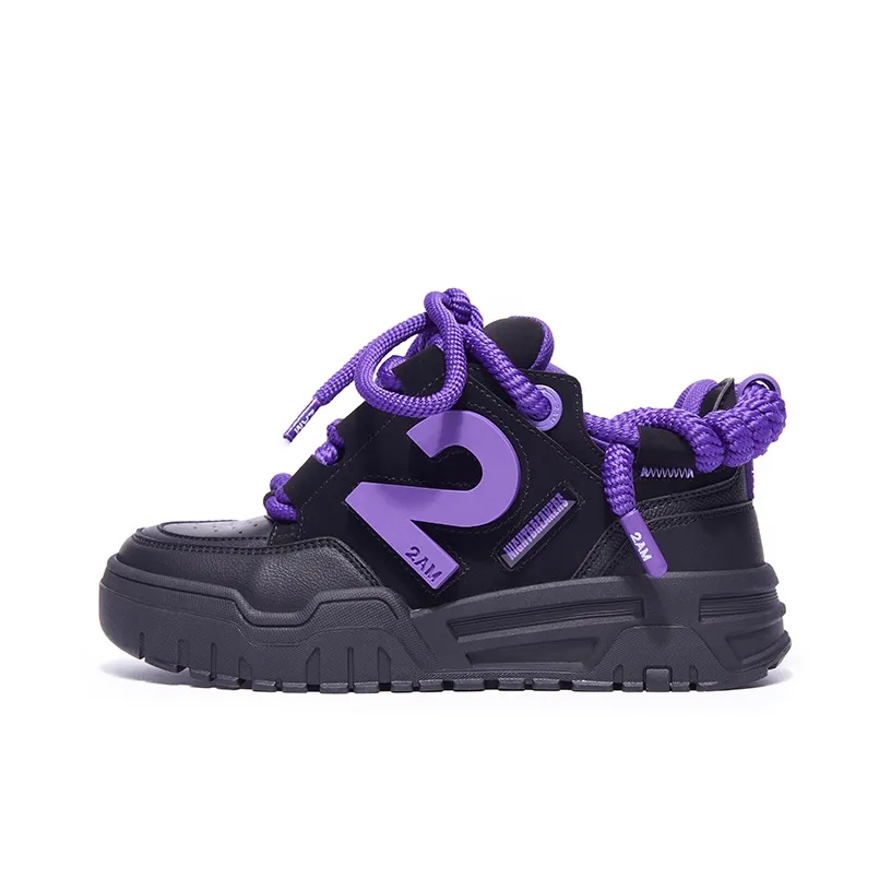 2AM Casual Shoes Unisex Low Top Black Purple, Gray White, Black White