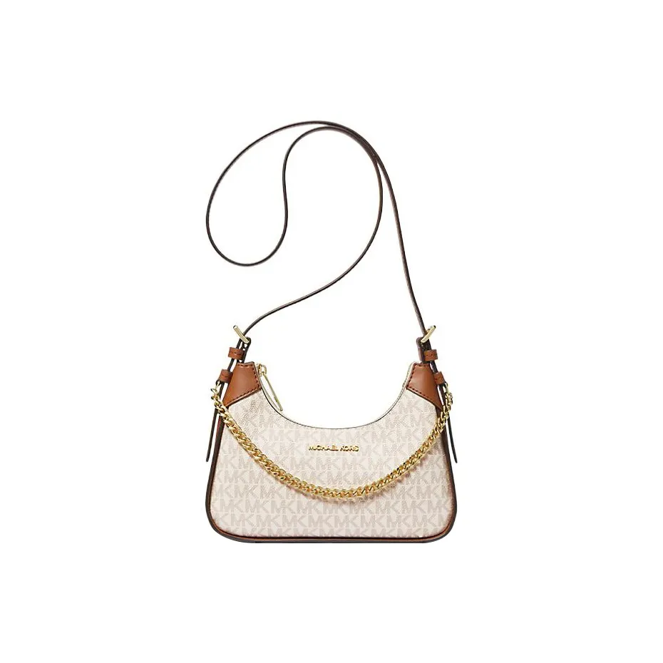 MICHAEL KORS Wilma Coated Canvas Crossbody Bags Trumpets Women's Vanilla & Brown