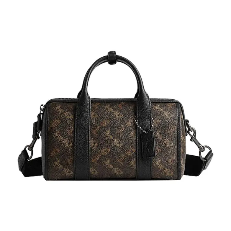 COACH Gotham PVC With Cow Leather Boston Bag Handbag Shoulder Bag Crossbody Bag Travel Bag Medium Size Unisex Chocolate