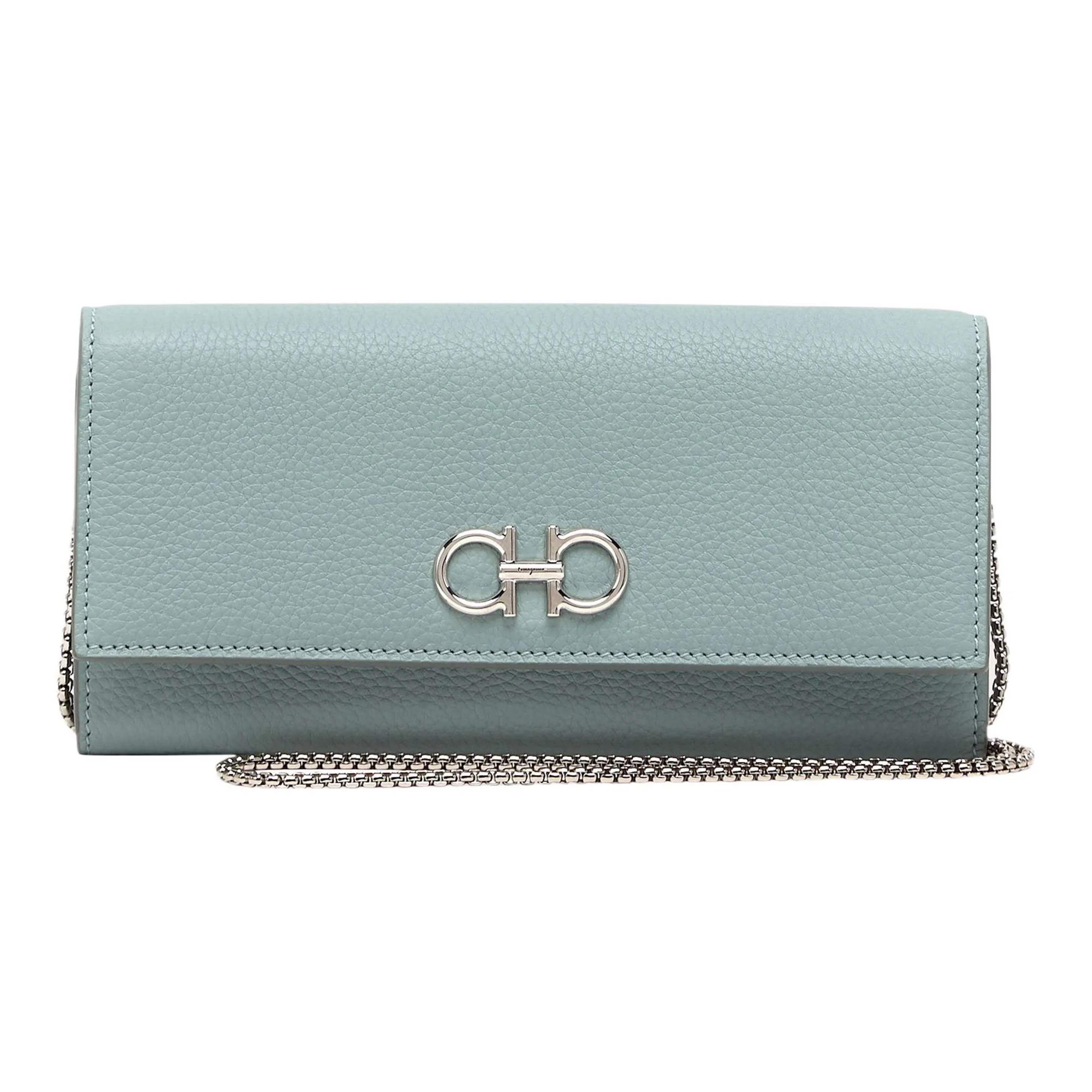 FERRAGAMO Телячья кожа Сумка через плечо Кошелек Обычный Женский Светло-зеленый