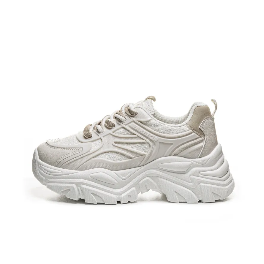 Warrior Wear Resistant Low Top Chunky Sneakers Women's Beige Khaki