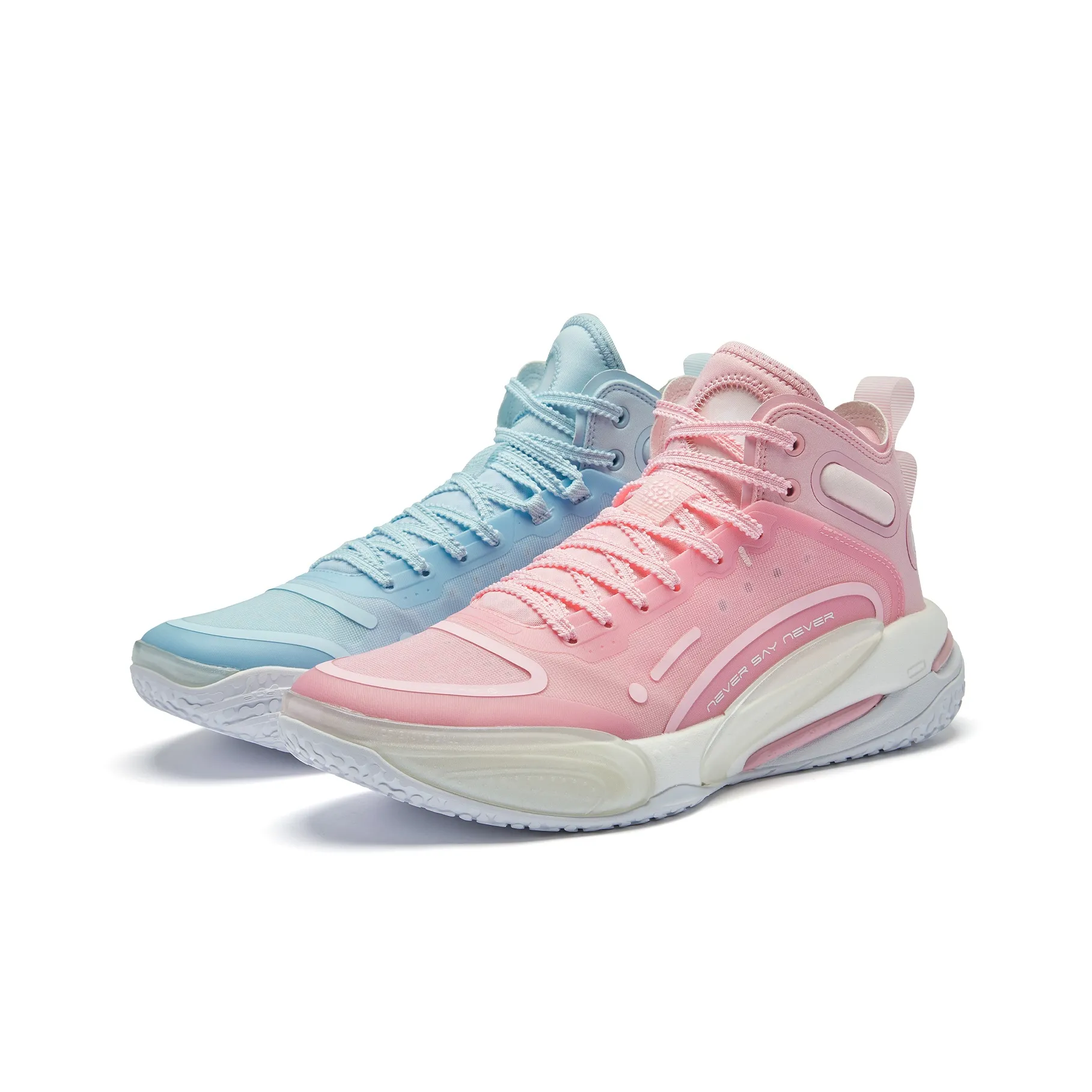 QIAODAN Poisonous Tooth REV Basketball Shoes Men High-Top Pink