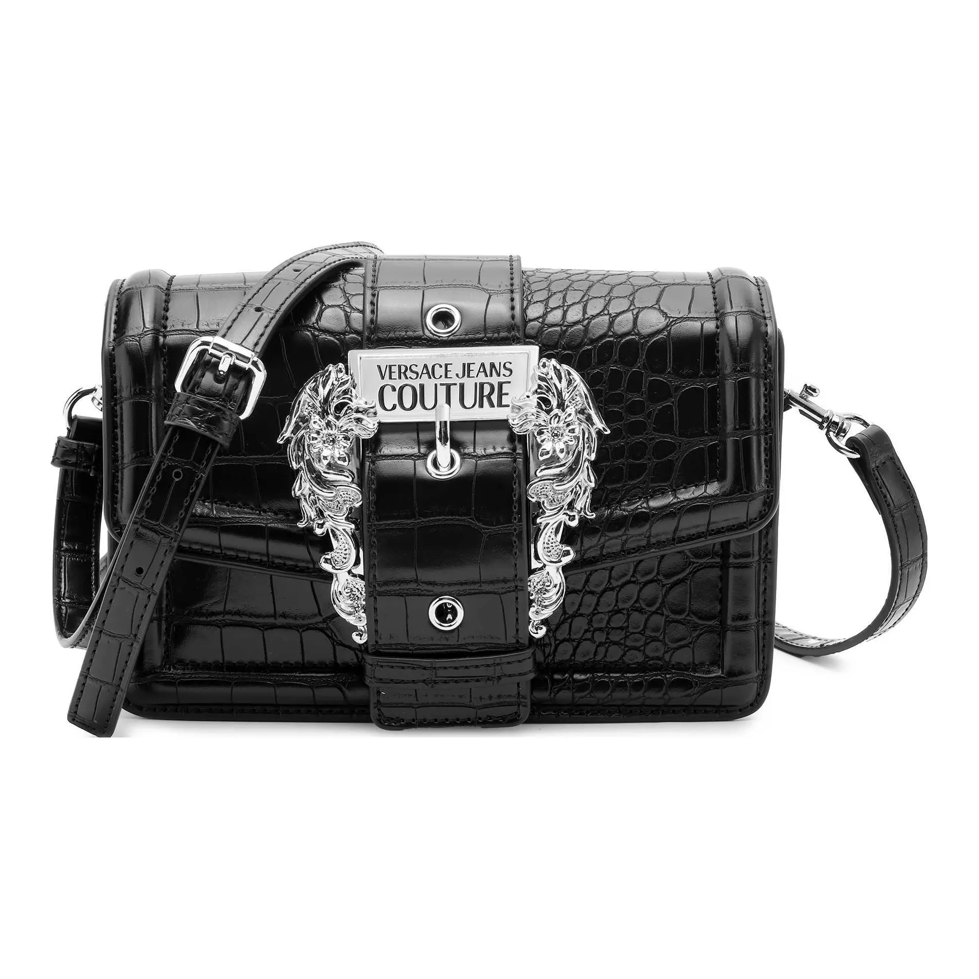 VERSACE JEANS COUTURE Polyurethane Handbag, Crossbody Bag, Shoulder Bag Women's Black