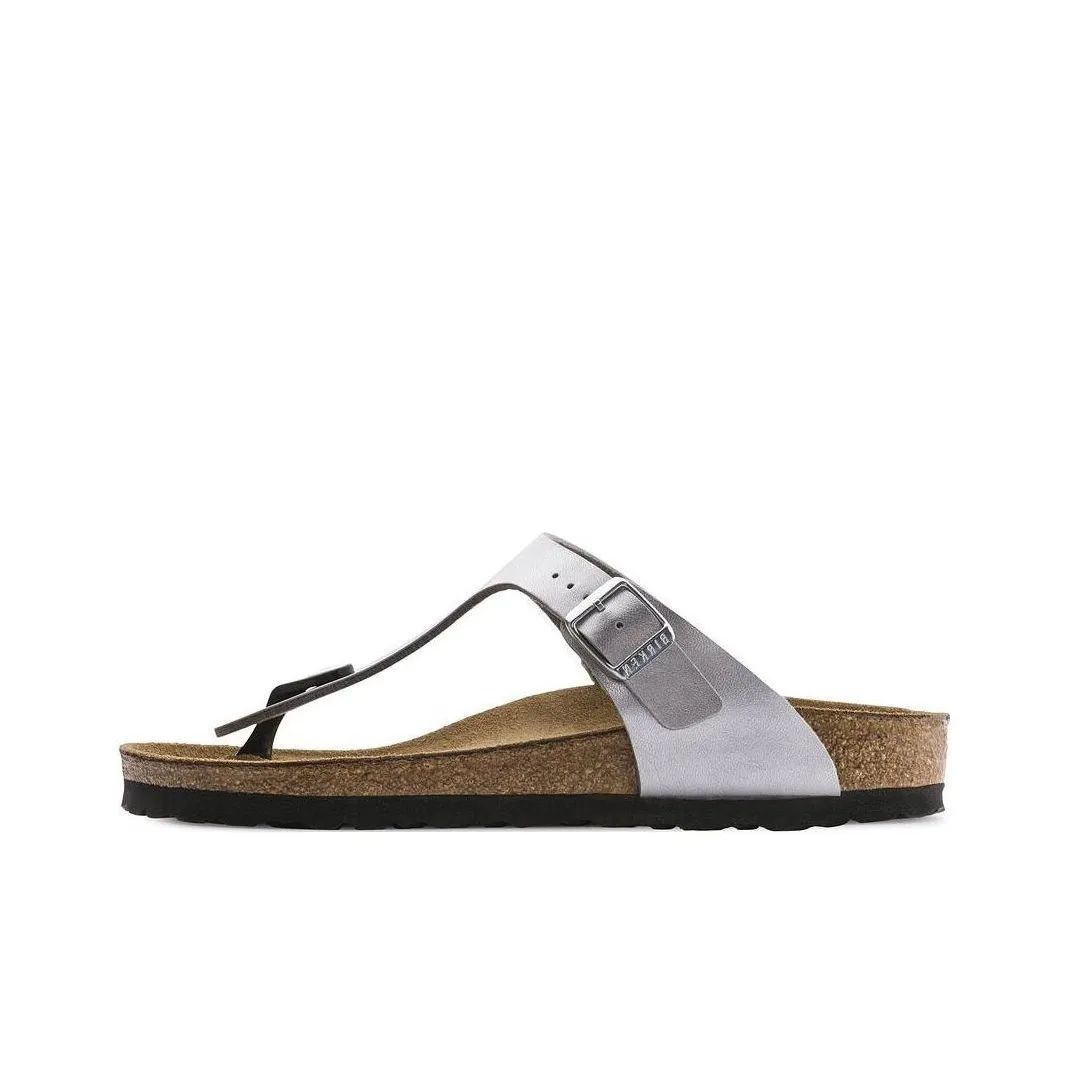 Birkenstock Slip Resistant Flip Flops Women's Silver Narrow Fit