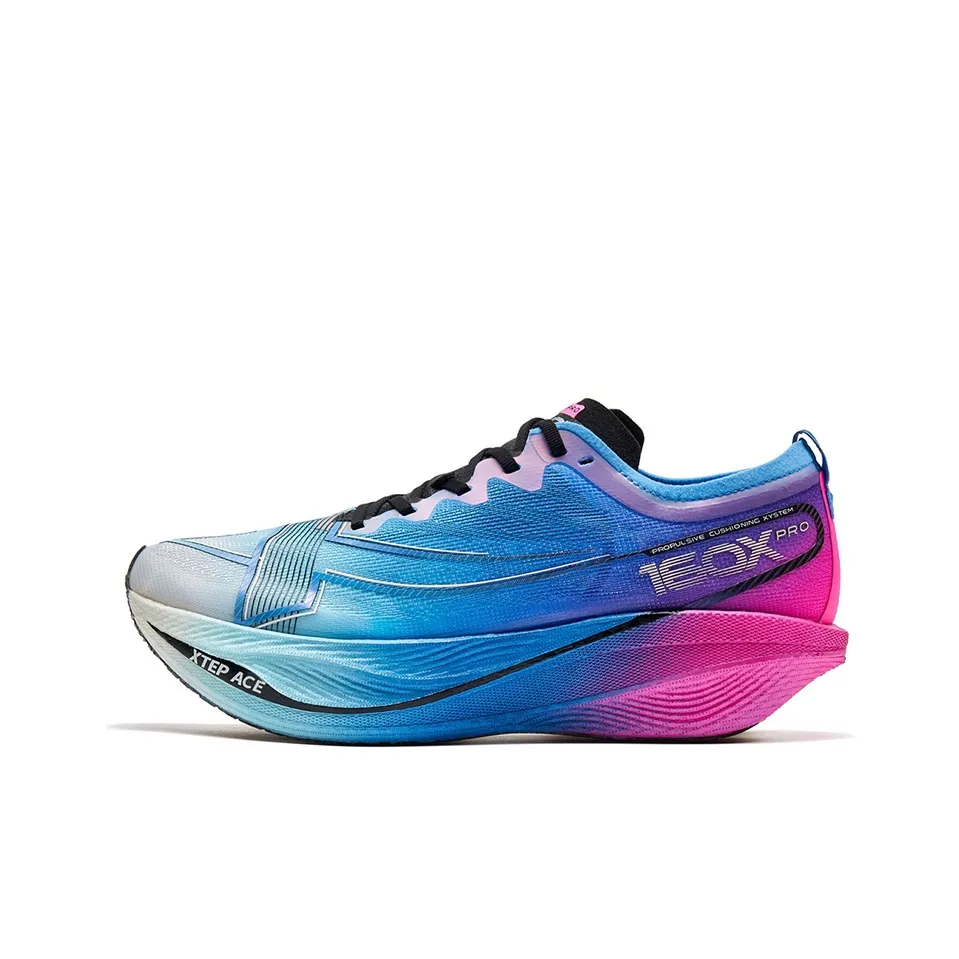 XTEP Racing 160X 5.0 PRO Running Shoes Men's Low top Beijing Blue/Fluorescent Wisteria Pink