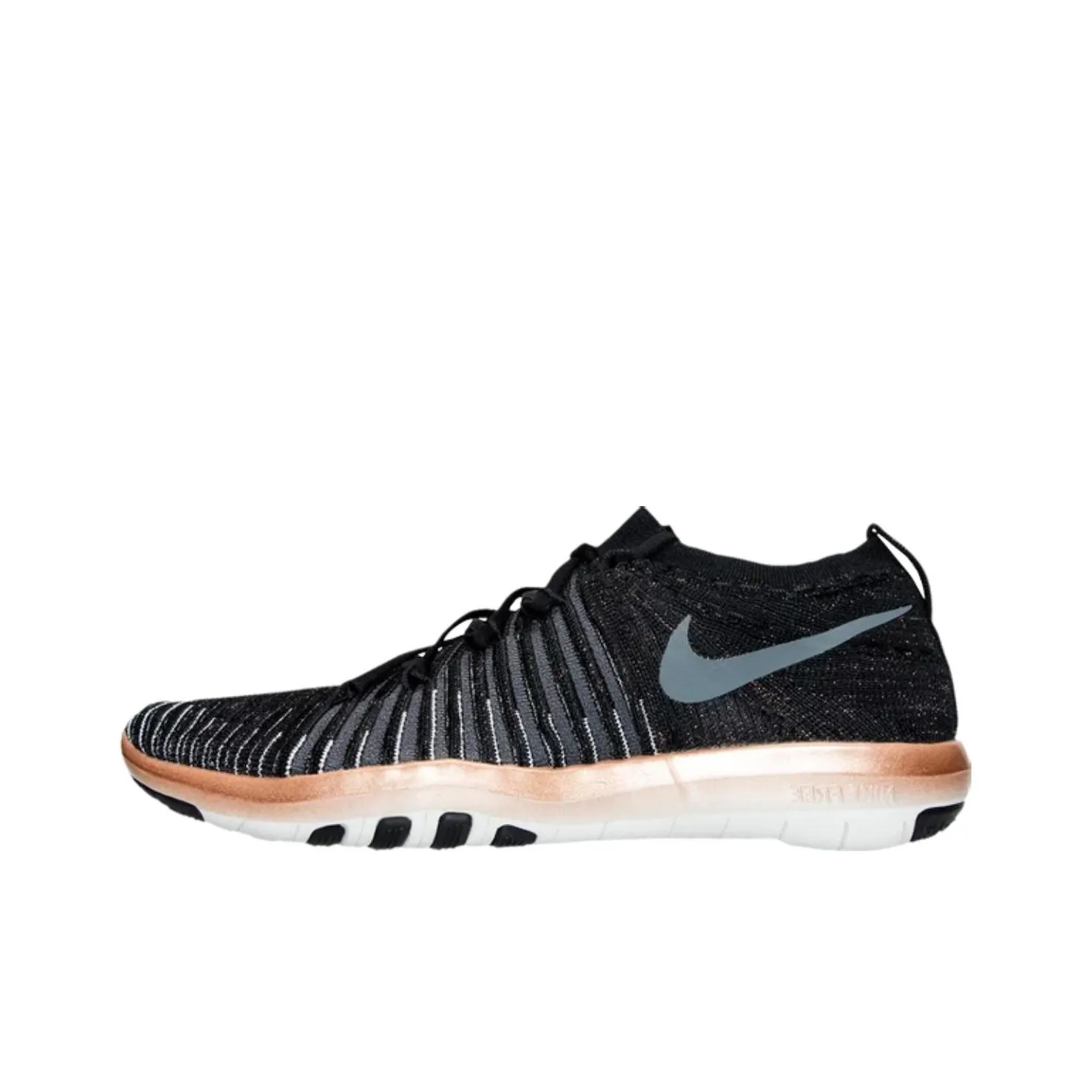 Nike Free Transform Flyknit Cushioning Low top Training Shoes Women's Black White