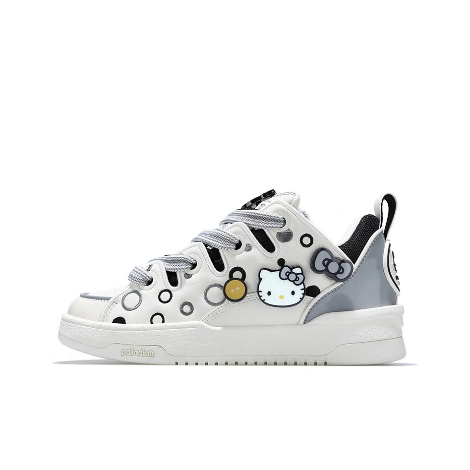 Hello Kitty x Palladium Low Top Skateboard Shoes Women
s Black Gray