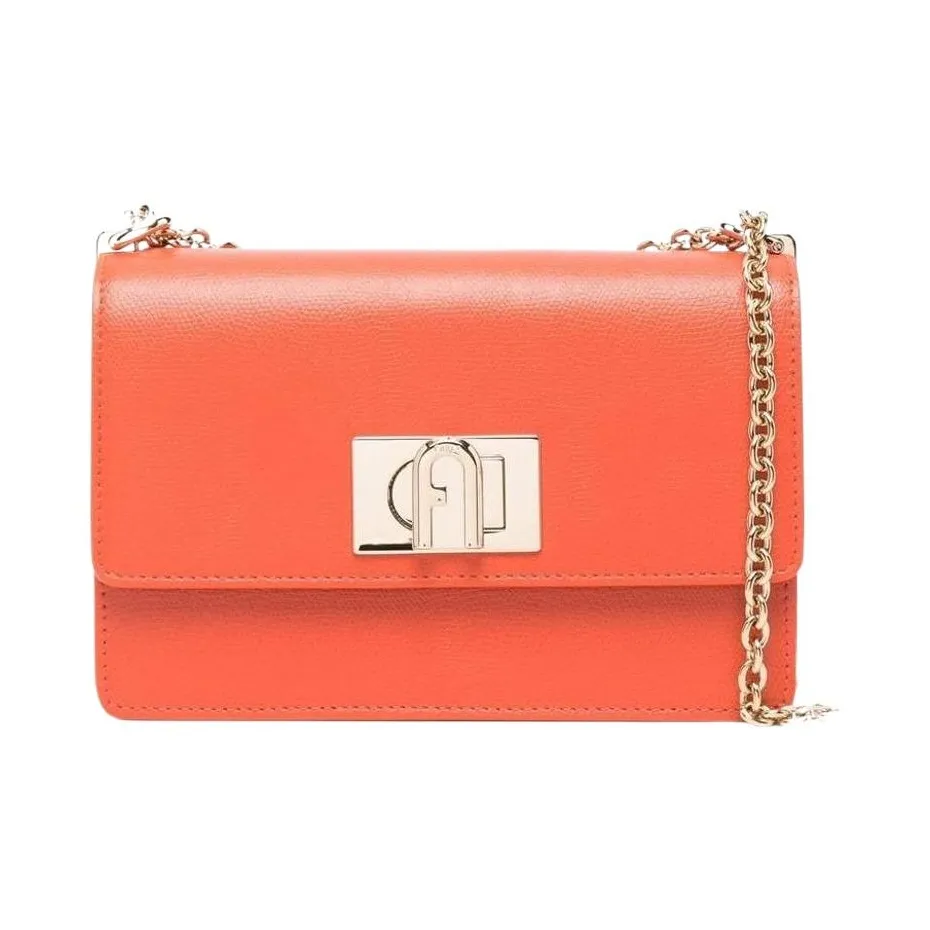 Furla 1927 Collection Calfskin Envelope Bag, Shoulder Bag, Crossbody Bag Mini Women's Orange
