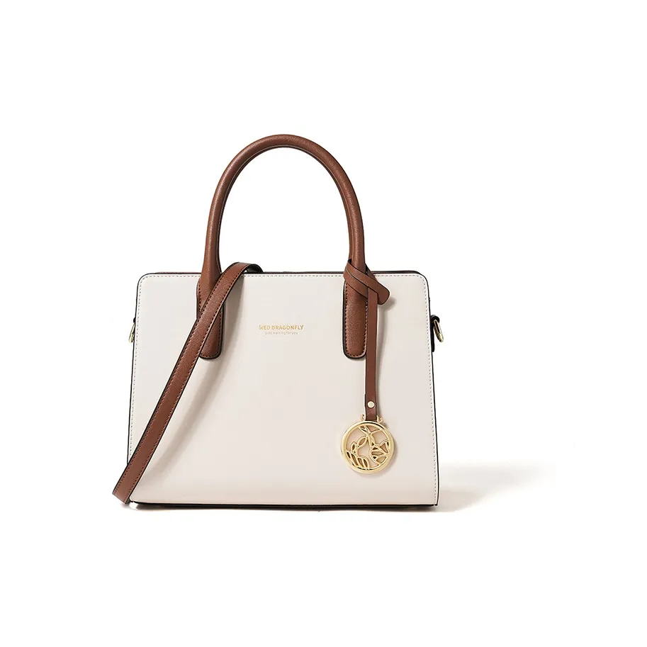 RED DRAGONFLY Cow Leather Big Tote Mom Bag Crossbody Bucket Bag Handbag Women's Apricot