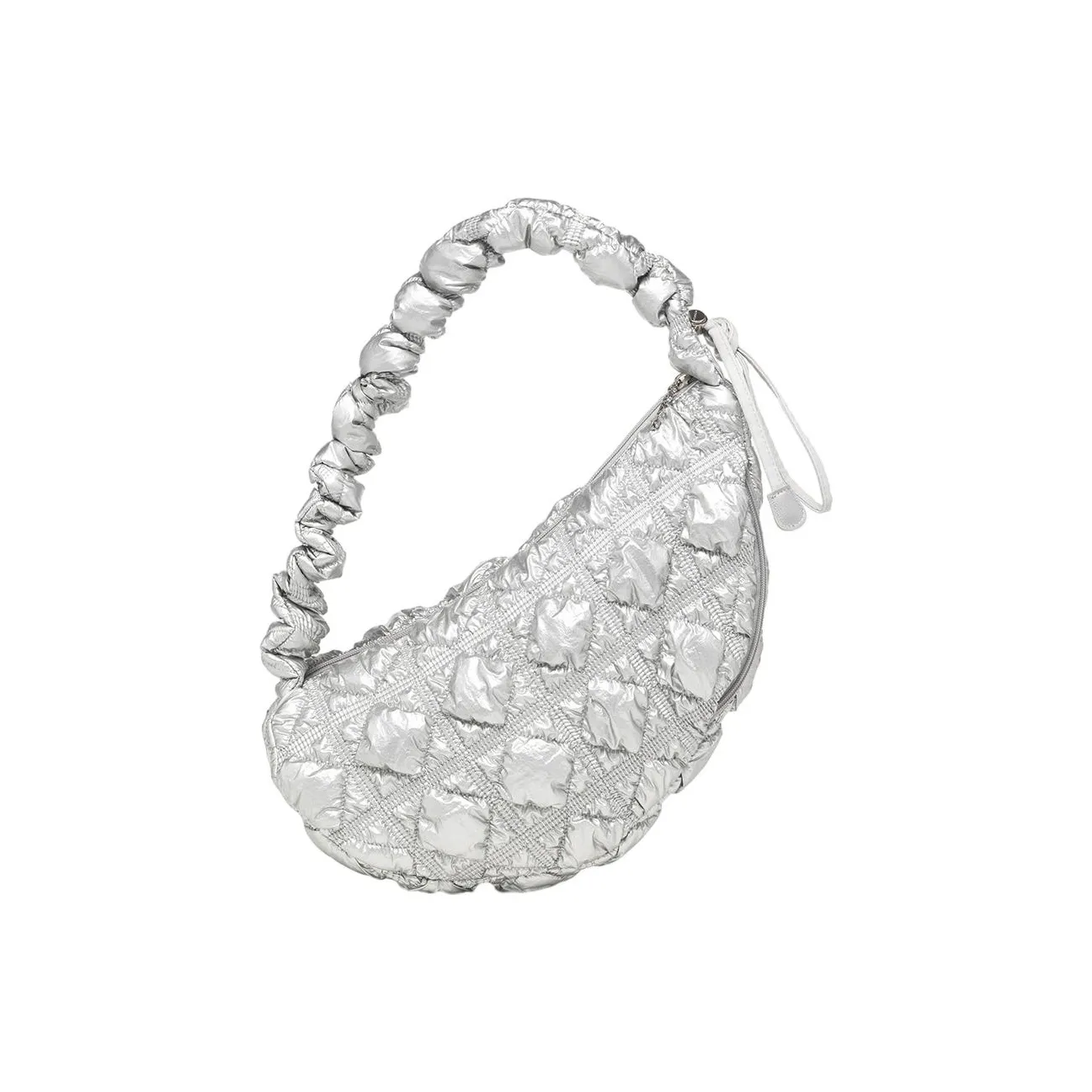 CARLYN Nylon Cloud Bag Portable Crossbody Bag Shoulder Bag Women's Silver