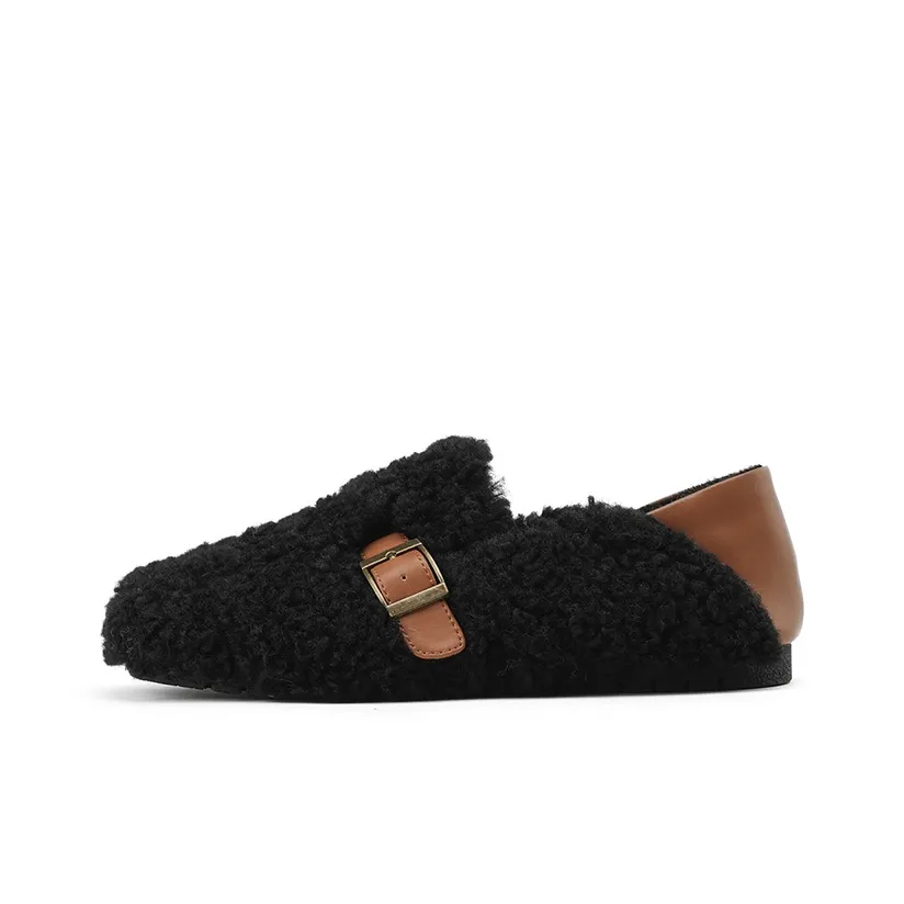 JOSINY Gommino Loafers Women's Low Top Black/Apricot