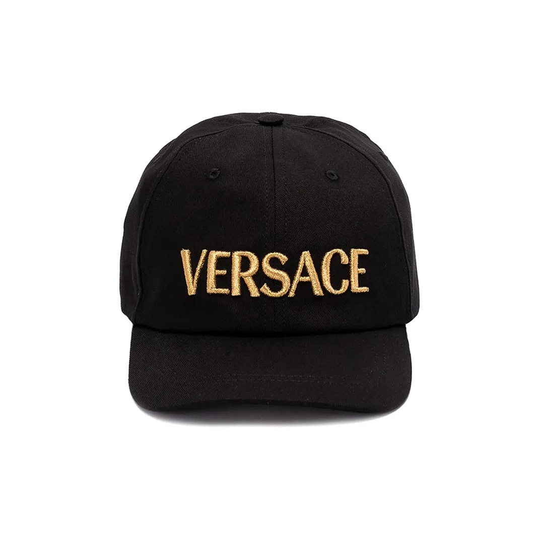 VERSACE Logo Embroidered Curved Peak Baseball Cap