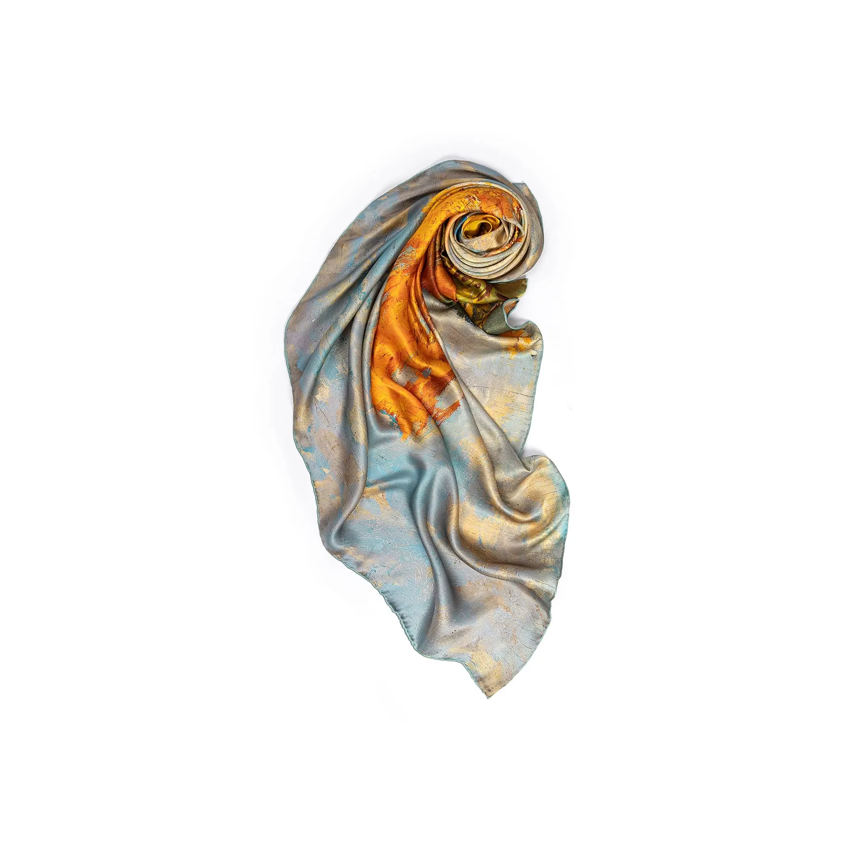 Shanghai Story 100% Mulberry Silk Scarves Women's Blue White, Gift Box Set
