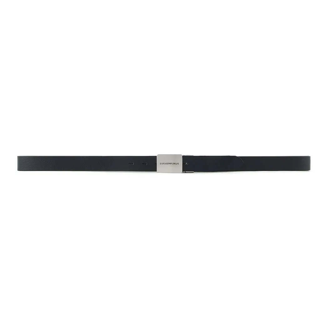 EMPORIO ARMANI Reversible Leather Belt With Logo Buckle