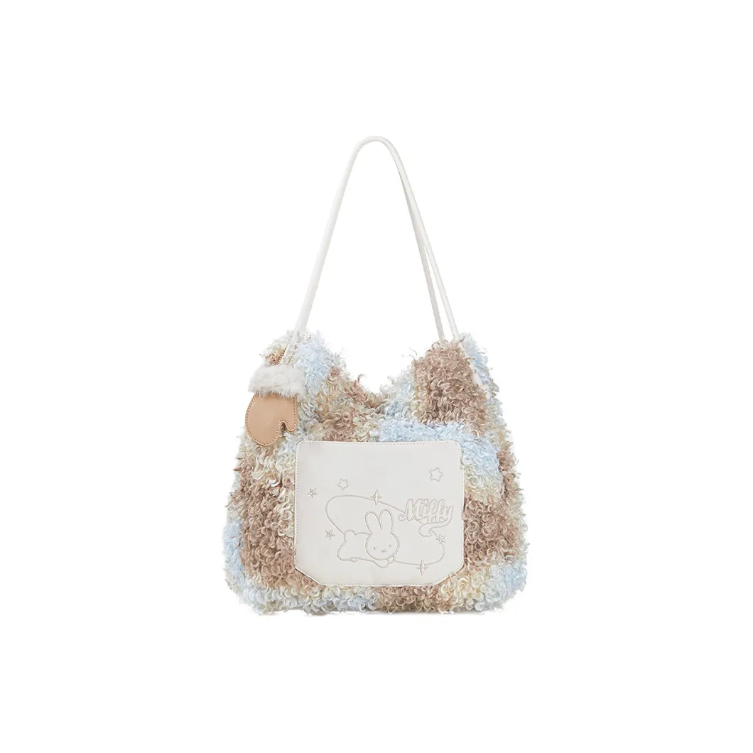 MIFFY Искусственный Шерпа Флис Сумка Сумка через плечо Женская Экрю Коричневый