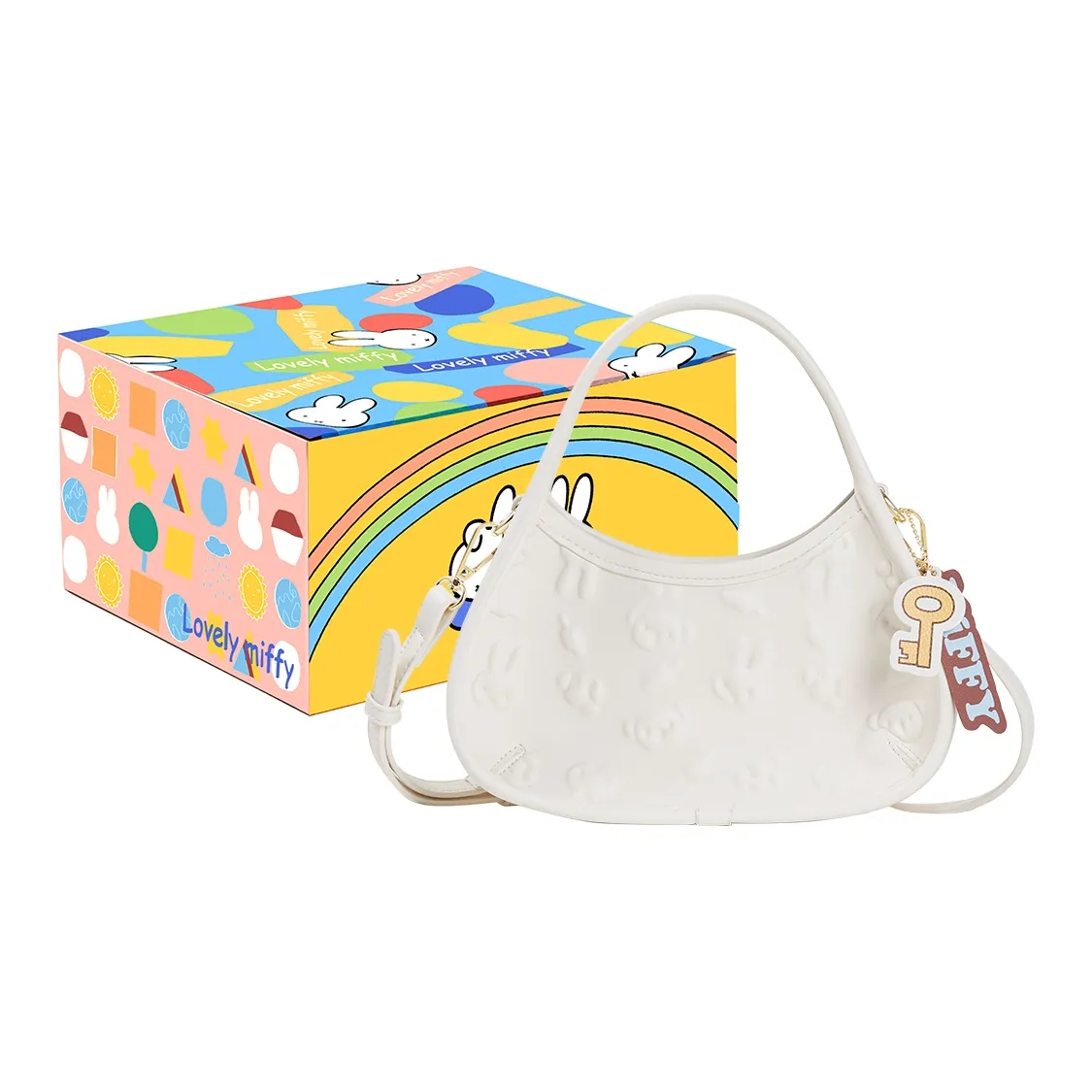 MIFFY ПУ (полиуретан) Сумка через плечо Маленькая Женская Экрю Серебряная