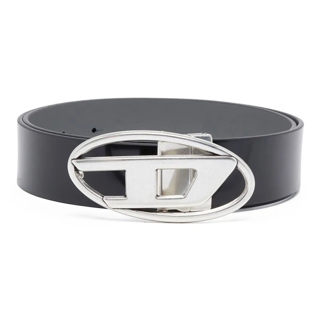 DIESEL Логотип бренда плавная застежка кожаные ремни мужской черный ширина 3,9 см