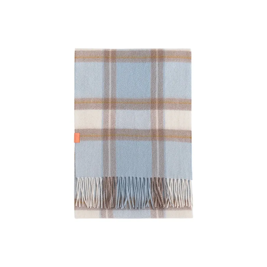 LOST PATTERN Кашемировые вязаные шарфы Женские Светло-синий