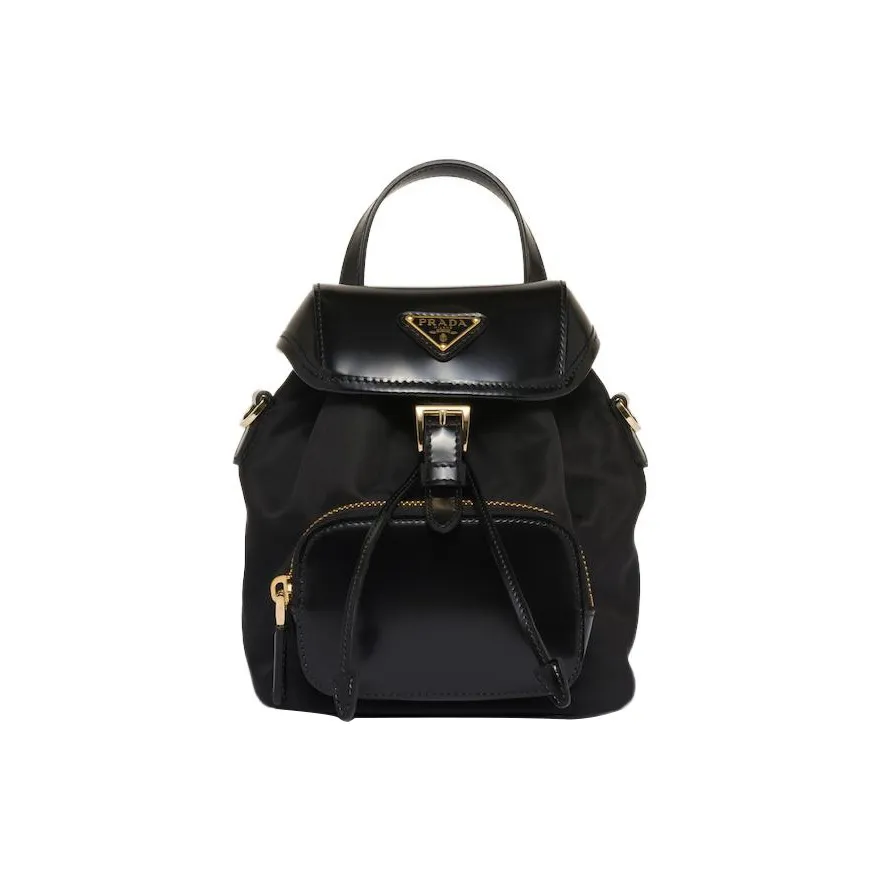 PRADA Fabric With Leather Crossbody Bag, Shoulder Bag Women's Black