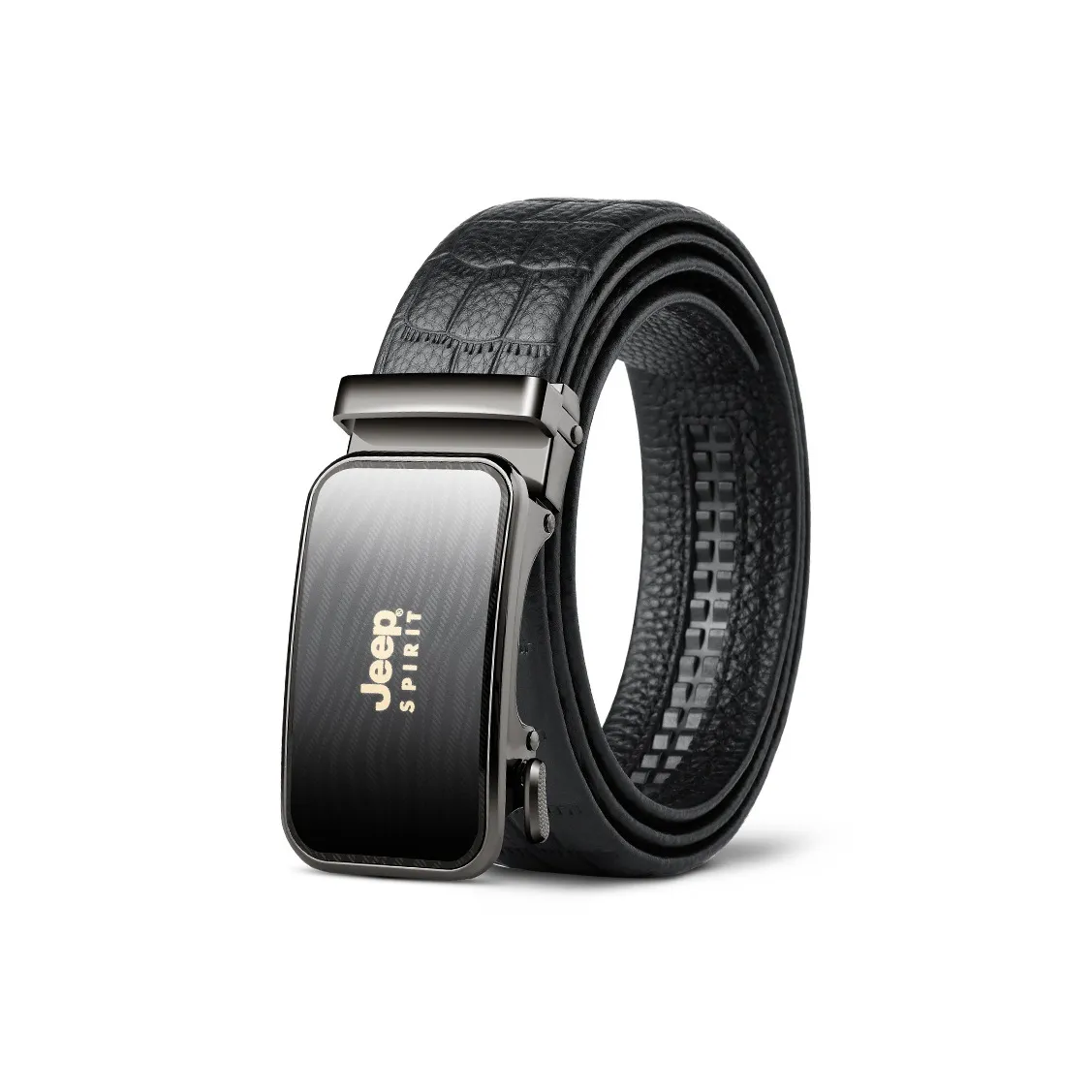 JEEP SPIRIT Автоматическая застежка High END Бизнес-формальный костюм Костюмные брюки Коровья кожа Ремни Мужской Черный