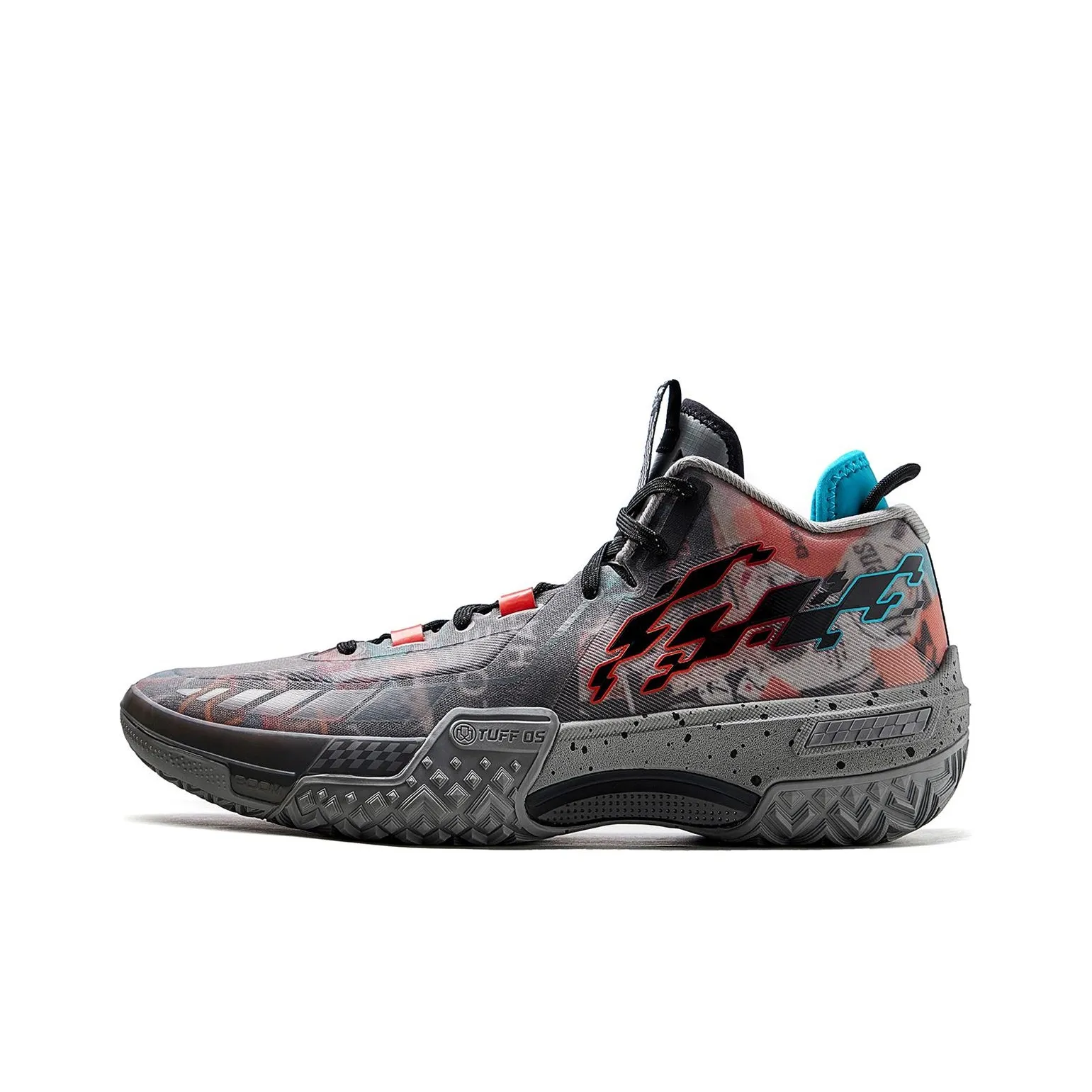 LINING Shudder Basketball Shoes Men's Mid Top Gray/Black