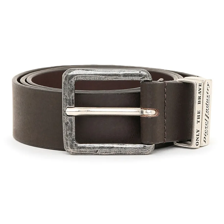 DIESEL Телячья кожа Кожаные ремни Мужской Коричневый Ширина 3,5CM