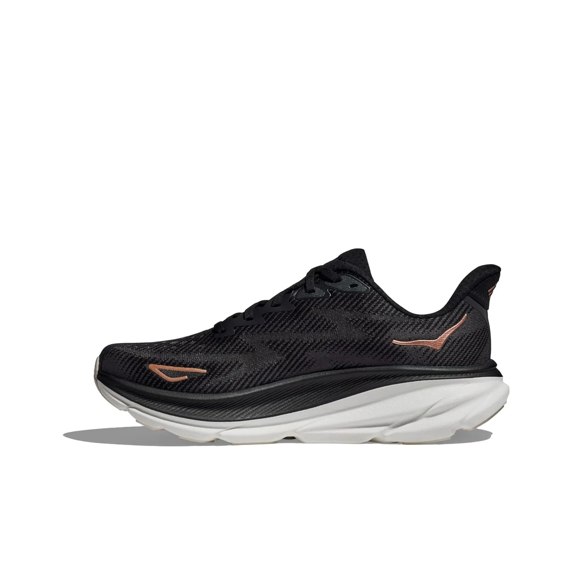 HOKA ONE ONE Clifton 9 Устойчивый к истиранию Дышащий Легкий Низкий Топ Беговые кроссовки Женские Черный