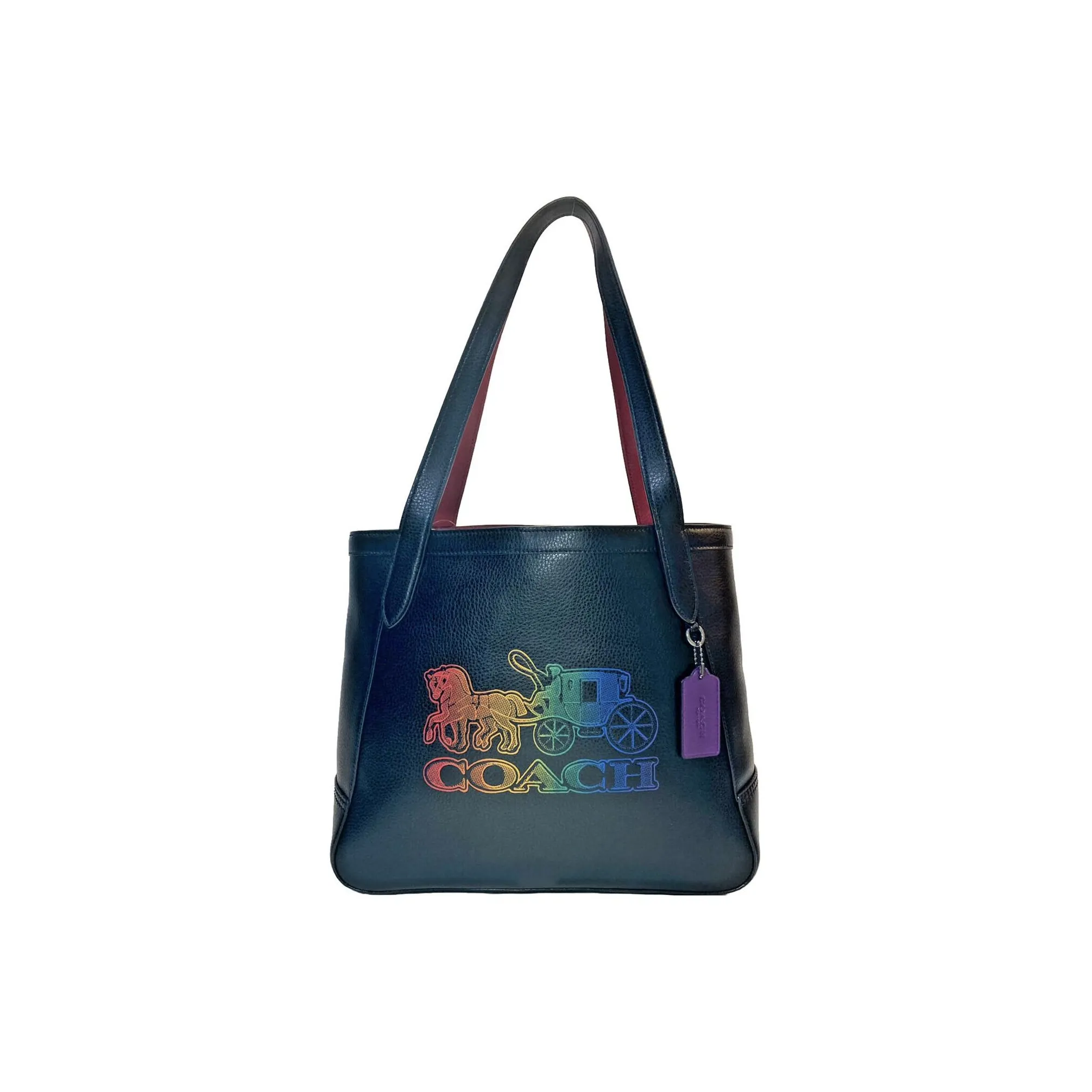 COACH Кожа Тоут Сумка Сумка для покупок Сумка Сумка через плечо Женская Черная