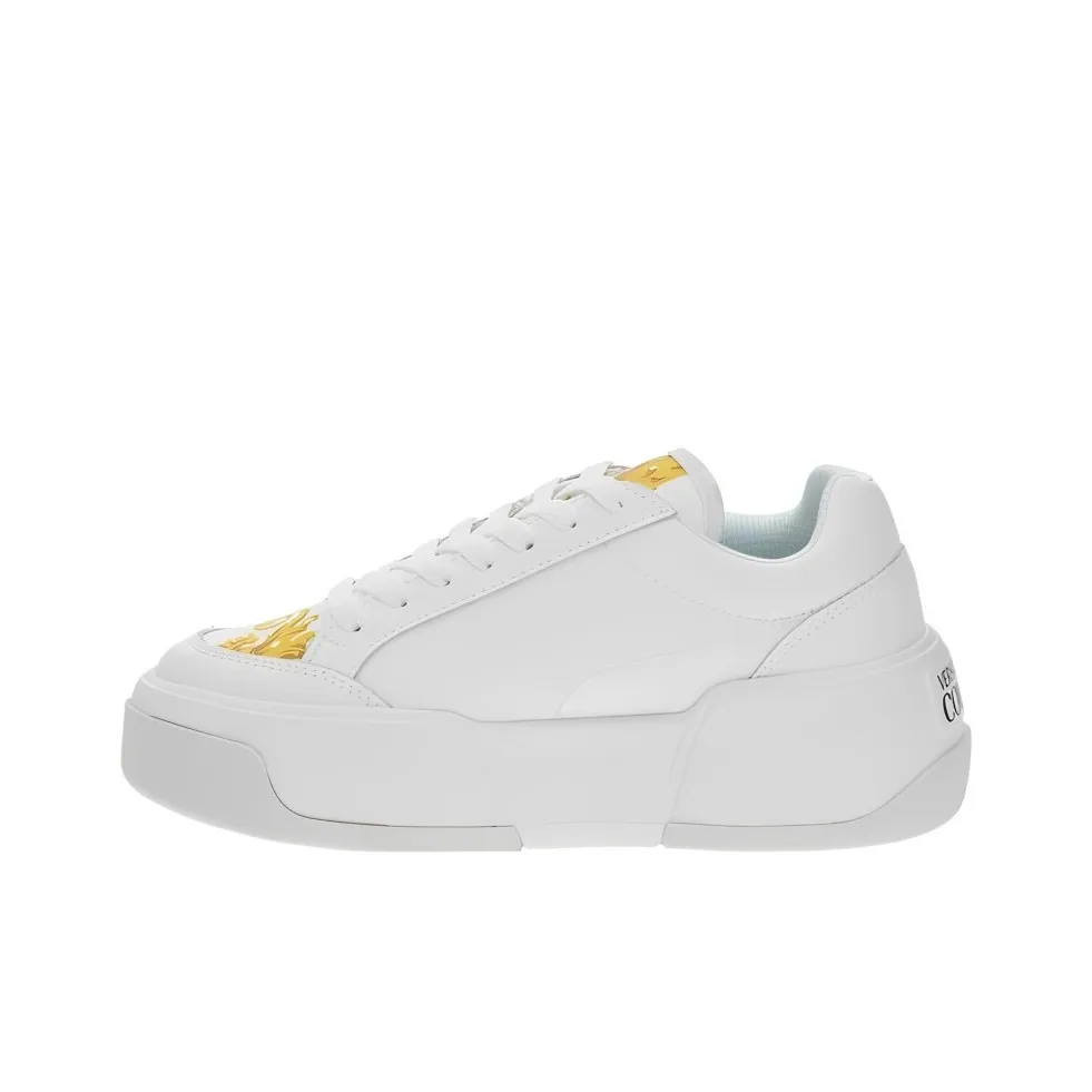 VERSACE JEANS Низкие кроссовки для скейтбординга Женские Белые Желтые