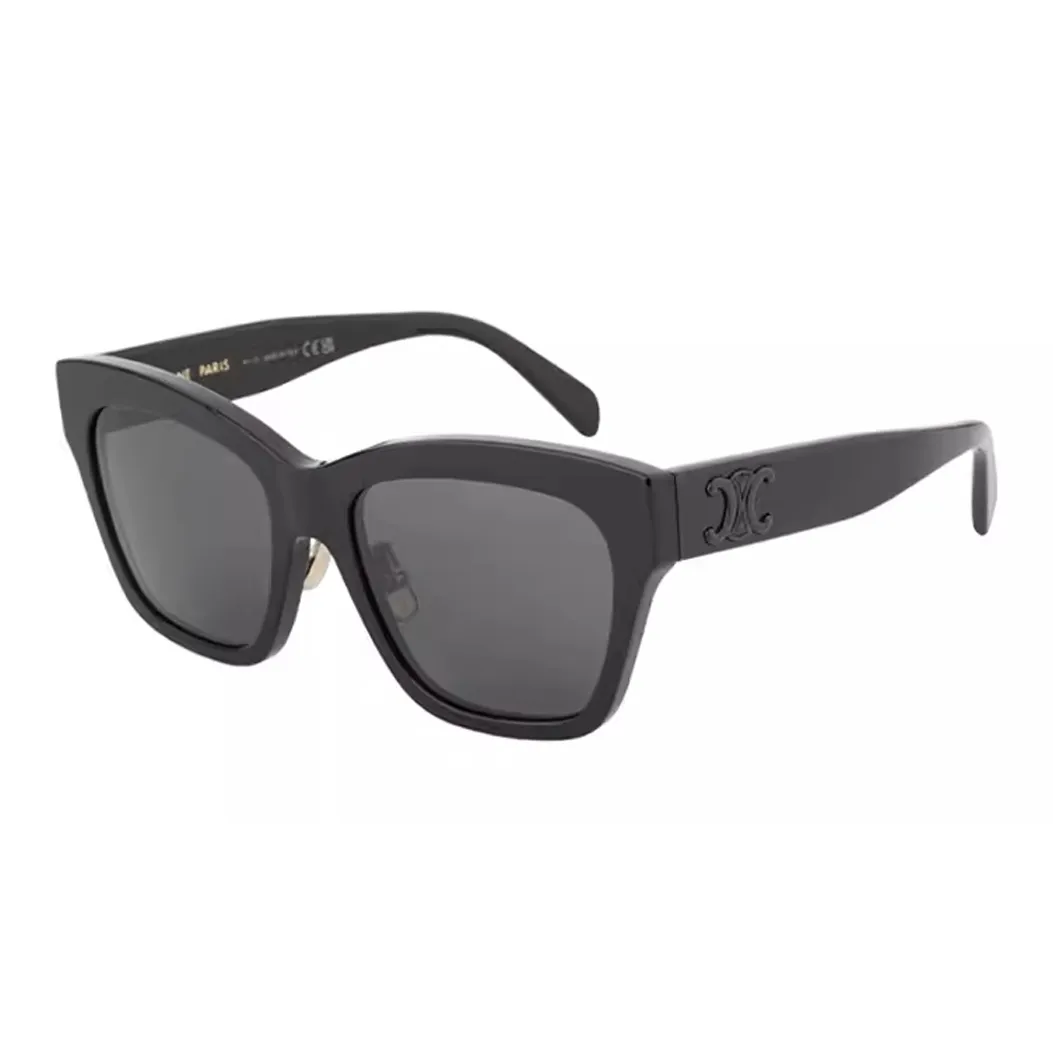 CELINE Plate Frame Irregular Shape Sunglasses Women's Black