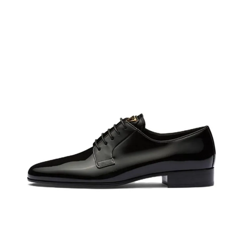 PRADA Triangle Logo-appliqué Oxford Shoes