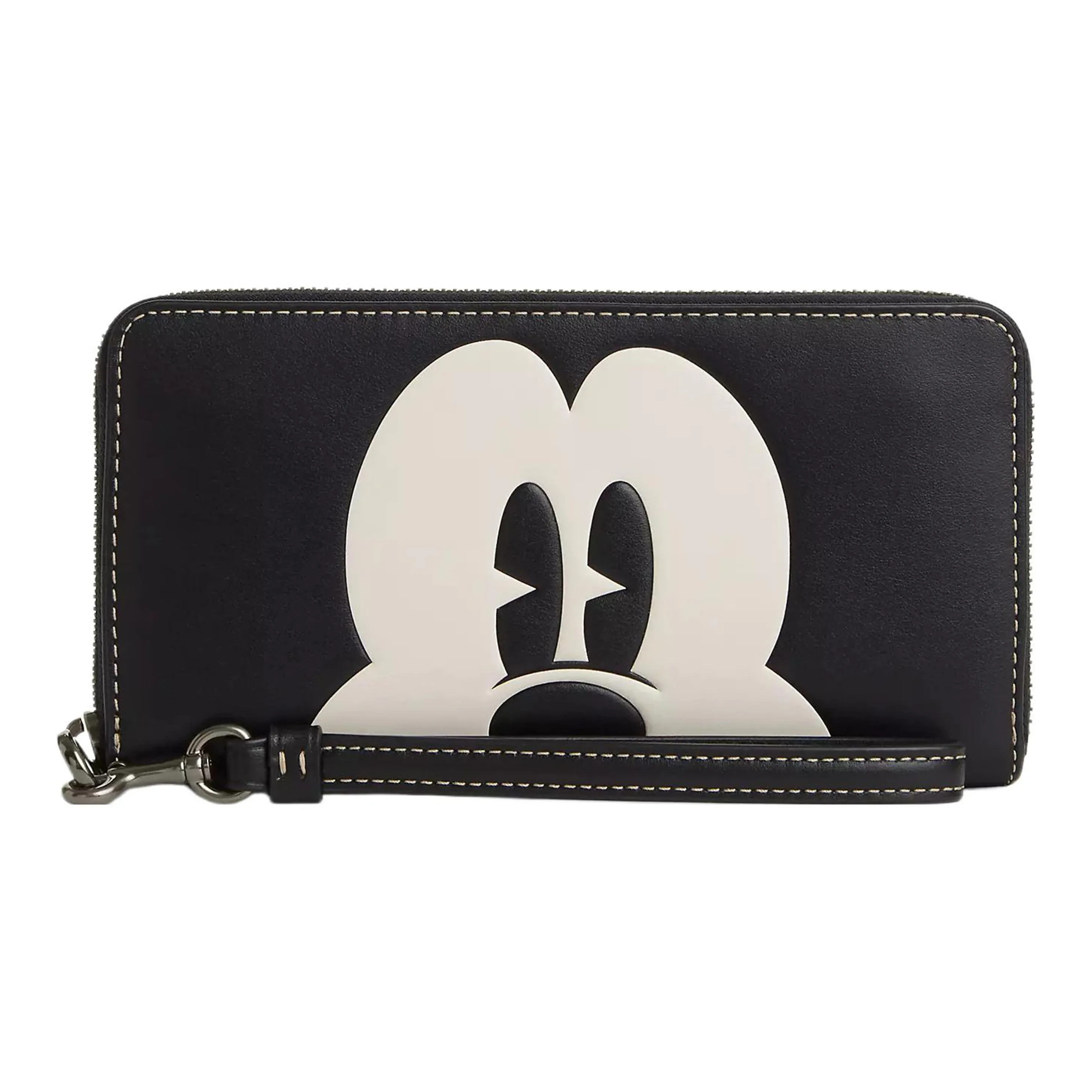 COACH Disney, Collaboration Zip Around Calfskin Wrist Bag Clutch Wallet Women's Bronze & Black & Multicolor