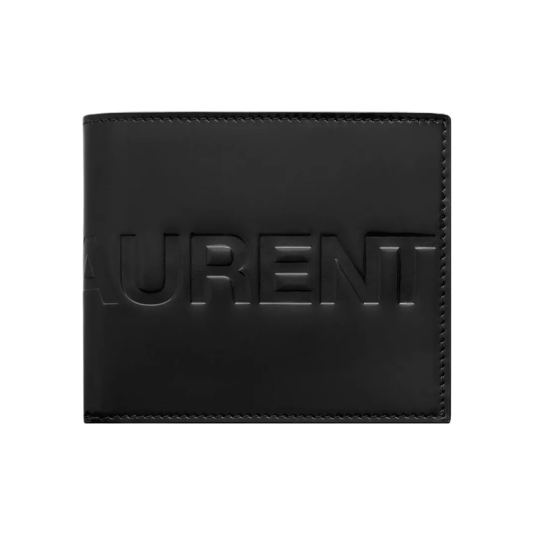 SAINT LAURENT East/West Calfskin Wallet Men's Black